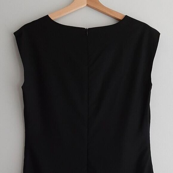 JOSEF | Classic Sleeveless Sheath Split Neck Mini Dress Black Sz S - Picture 8 of 12